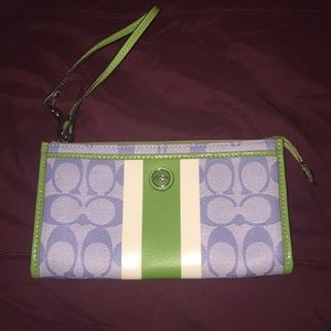 💥REDUCED PRICE💥 Blue/white/green Coach wristlet